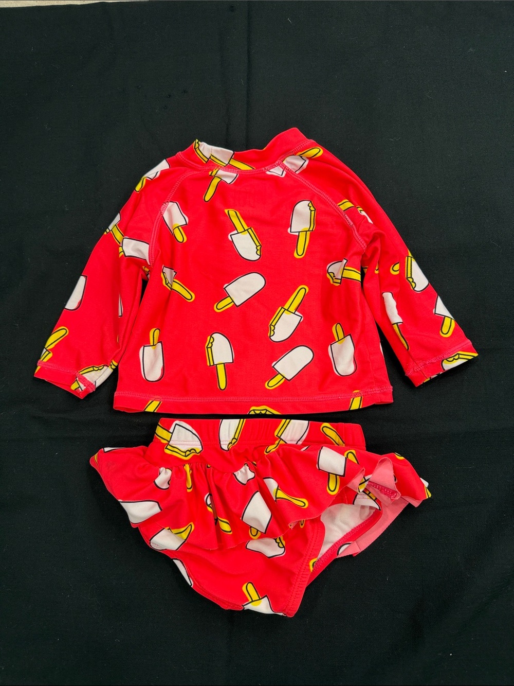 Girls' Red Popsicle Print Rash Guard Set - Picture 5 of 6
